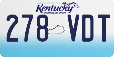 KY license plate 278VDT