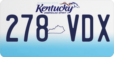 KY license plate 278VDX