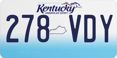 KY license plate 278VDY