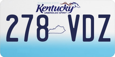 KY license plate 278VDZ