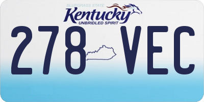 KY license plate 278VEC