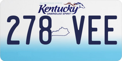 KY license plate 278VEE