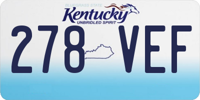 KY license plate 278VEF