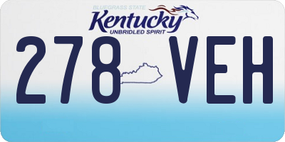KY license plate 278VEH
