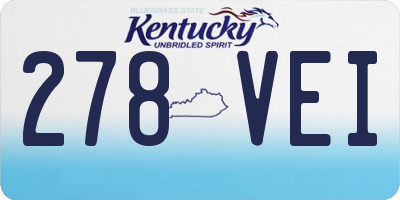 KY license plate 278VEI