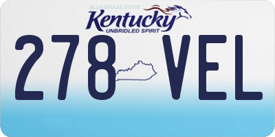KY license plate 278VEL