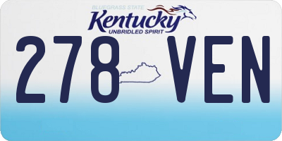 KY license plate 278VEN