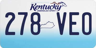 KY license plate 278VEO