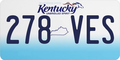 KY license plate 278VES