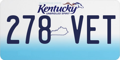 KY license plate 278VET
