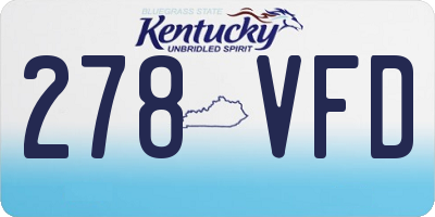 KY license plate 278VFD