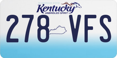 KY license plate 278VFS