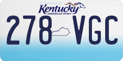 KY license plate 278VGC