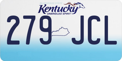 KY license plate 279JCL