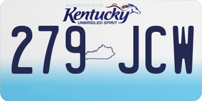 KY license plate 279JCW