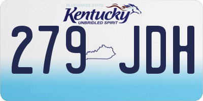 KY license plate 279JDH
