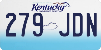KY license plate 279JDN