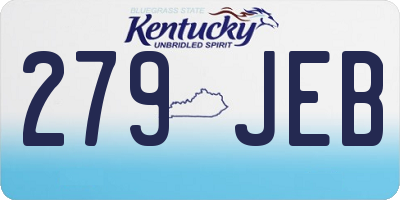 KY license plate 279JEB