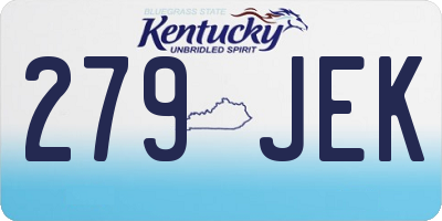 KY license plate 279JEK