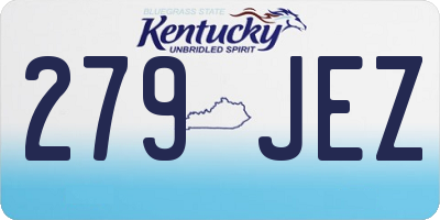 KY license plate 279JEZ