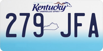 KY license plate 279JFA