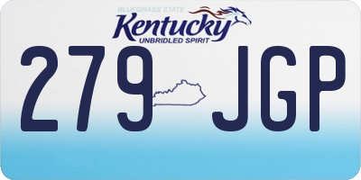 KY license plate 279JGP