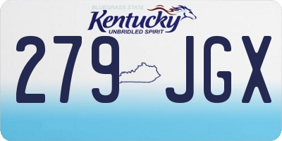KY license plate 279JGX