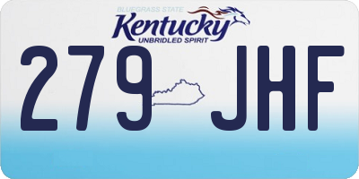 KY license plate 279JHF
