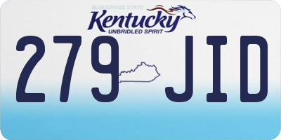 KY license plate 279JID