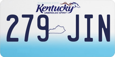 KY license plate 279JIN
