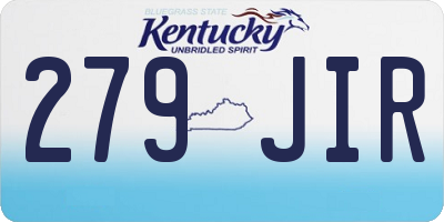 KY license plate 279JIR
