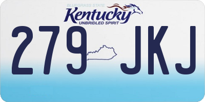 KY license plate 279JKJ