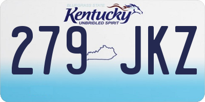 KY license plate 279JKZ