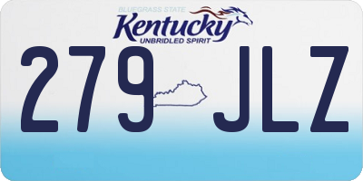 KY license plate 279JLZ