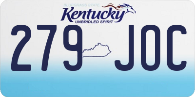 KY license plate 279JOC