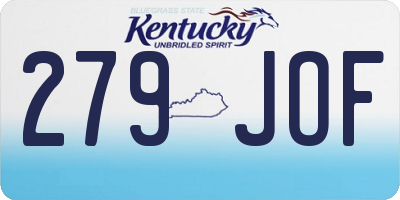 KY license plate 279JOF