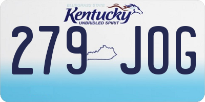 KY license plate 279JOG