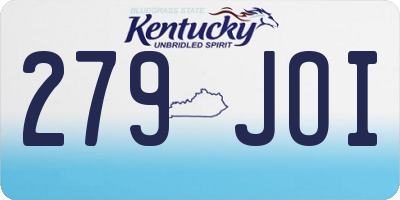 KY license plate 279JOI