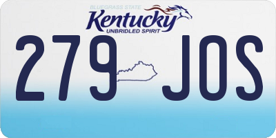 KY license plate 279JOS