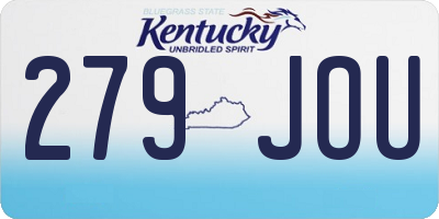 KY license plate 279JOU