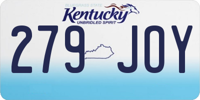 KY license plate 279JOY