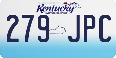 KY license plate 279JPC