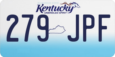 KY license plate 279JPF