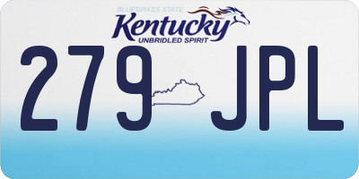 KY license plate 279JPL