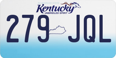 KY license plate 279JQL