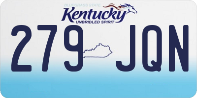 KY license plate 279JQN