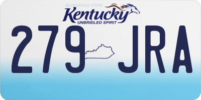 KY license plate 279JRA