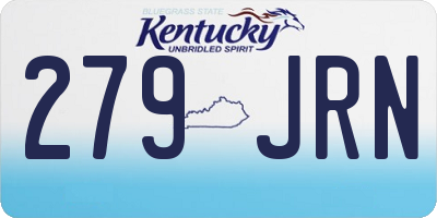 KY license plate 279JRN
