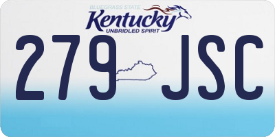 KY license plate 279JSC