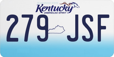 KY license plate 279JSF